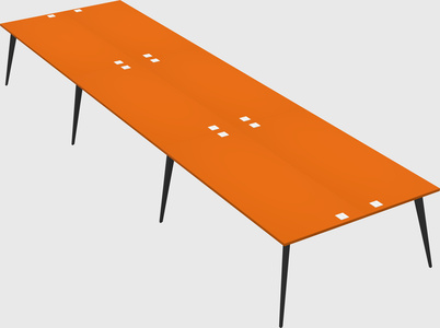 Shared rectangular office desk system