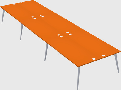 Shared rectangular office desk system