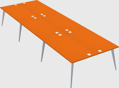 Shared rectangular office desk system