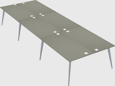 Shared rectangular office desk system