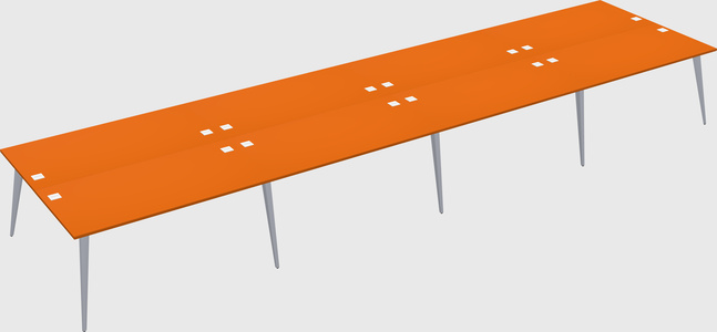 Shared rectangular office desk system