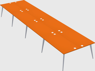 Shared rectangular office desk system