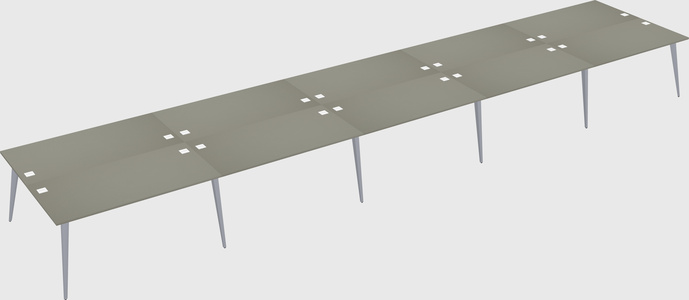 Shared rectangular office desk system