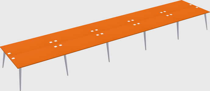 Shared rectangular office desk system
