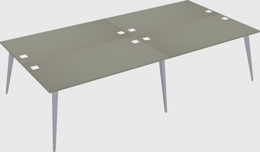 Shared rectangular office desk system