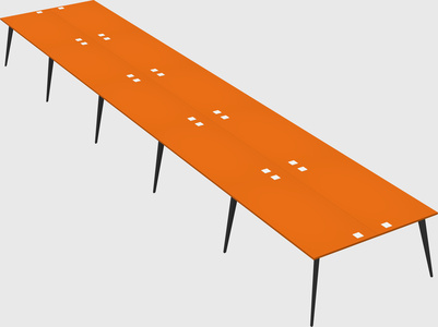 Shared rectangular office desk system