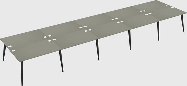 Shared rectangular office desk system