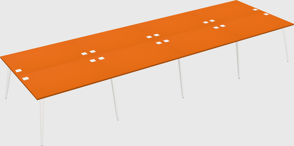 Shared rectangular office desk system