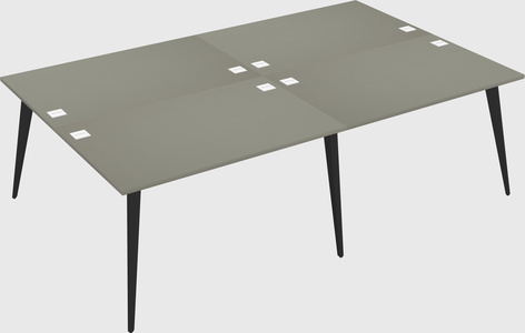 Shared rectangular office desk system