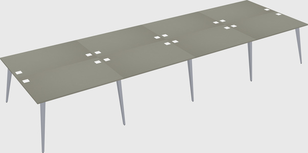 Shared rectangular office desk system