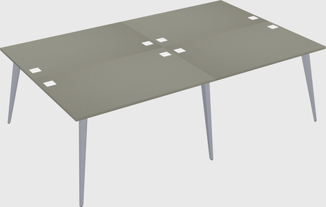 Shared rectangular office desk system