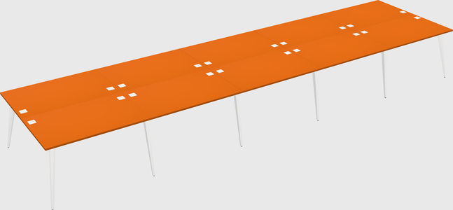 Shared rectangular office desk system