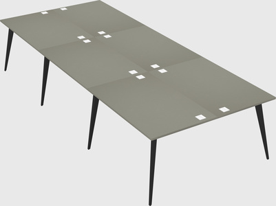 Shared rectangular office desk system