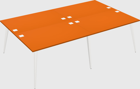 Shared rectangular office desk system