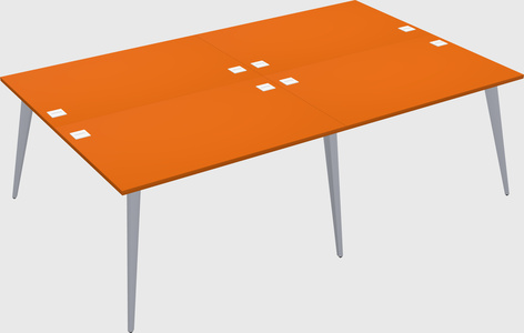 Shared rectangular office desk system
