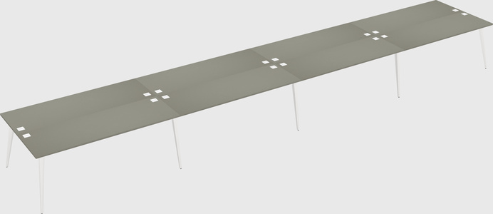 Shared rectangular office desk system