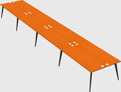 Shared rectangular office desk system