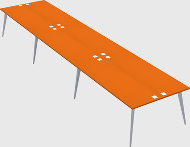Shared rectangular office desk system