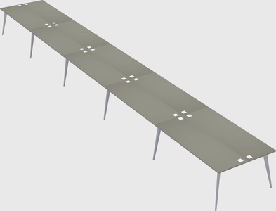 Shared rectangular office desk system