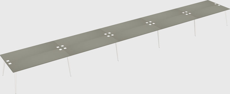 Shared rectangular office desk system