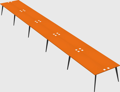 Shared rectangular office desk system