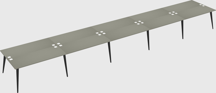 Shared rectangular office desk system