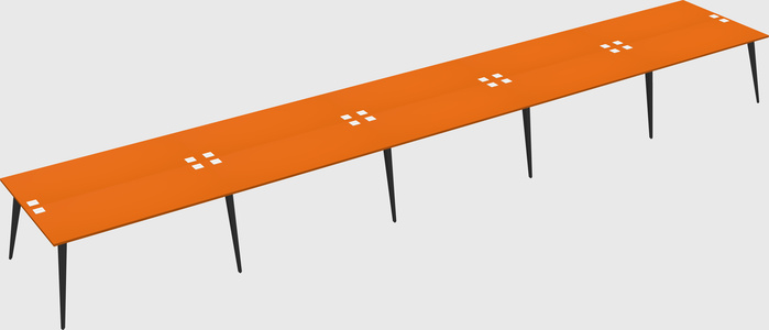 Shared rectangular office desk system