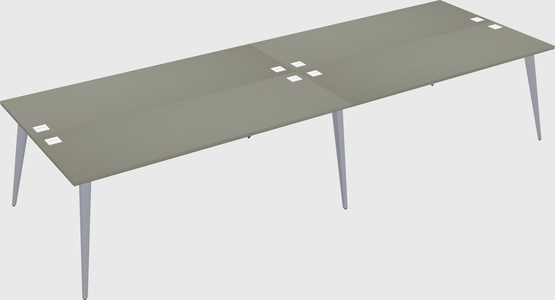Shared rectangular office desk system