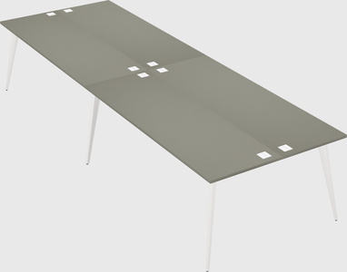 Shared rectangular office desk system