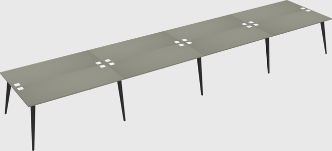 Shared rectangular office desk system