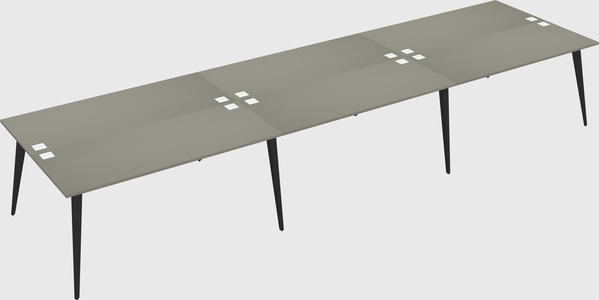 Shared rectangular office desk system