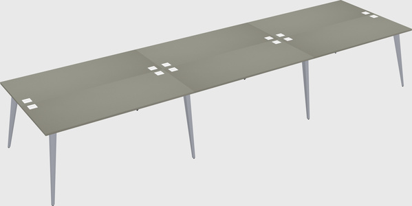 Shared rectangular office desk system