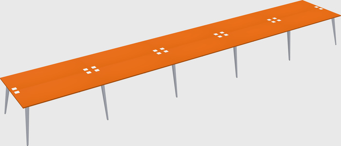 Shared rectangular office desk system