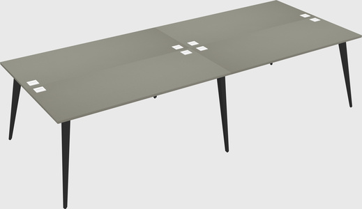 Shared rectangular office desk system