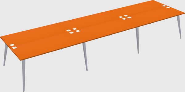 Shared rectangular office desk system