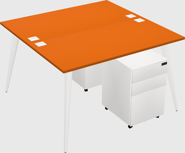 Shared rectangular office desk system