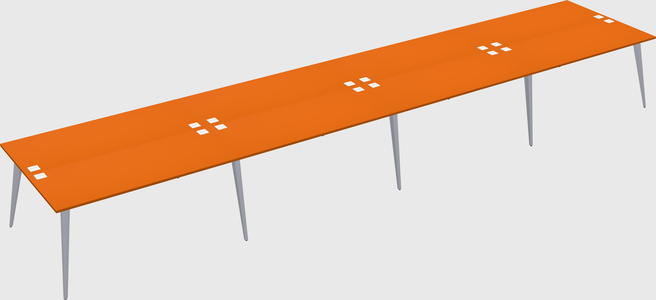 Shared rectangular office desk system