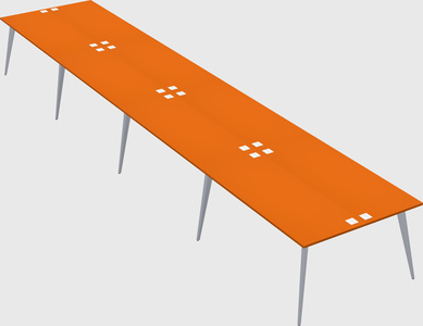 Shared rectangular office desk system
