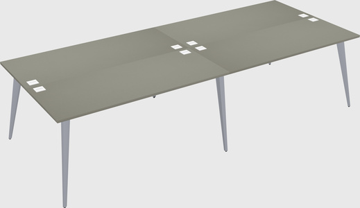 Shared rectangular office desk system