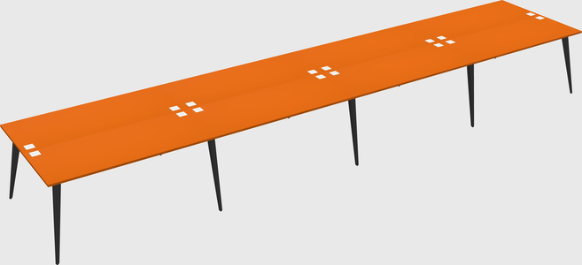 Shared rectangular office desk system