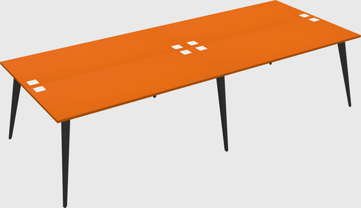 Shared rectangular office desk system