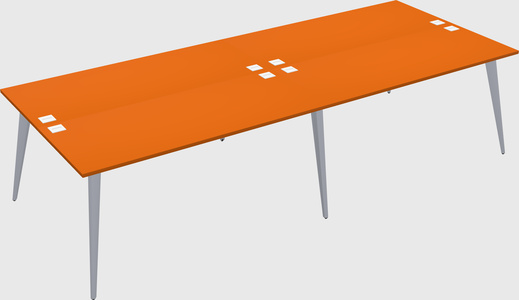 Shared rectangular office desk system