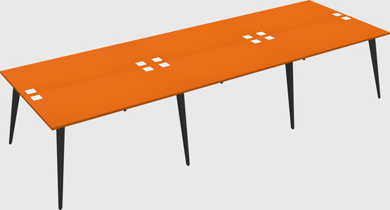 Shared rectangular office desk system