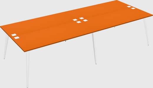 Shared rectangular office desk system