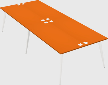 Shared rectangular office desk system