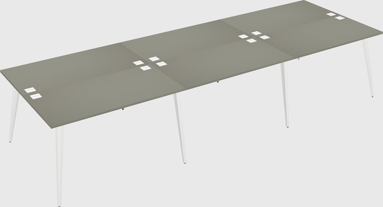 Shared rectangular office desk system