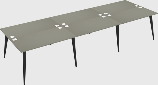 Shared rectangular office desk system