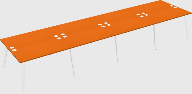 Shared rectangular office desk system