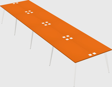 Shared rectangular office desk system