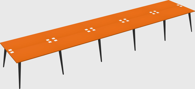 Shared rectangular office desk system